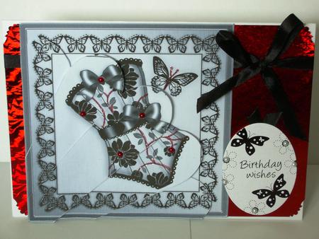 Elegant Metallic Lace Quick Card Fan Pyramage Topper by Jane Hamilton