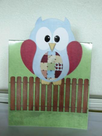 Owl on a Fence 2 Over the Edge by Jane Hamilton