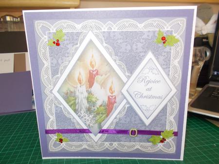 Blue Candles Rejoice 7in Double Diamond Topper by Jane Hooper