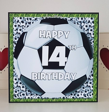14th - FOOTBALL TOPPER WITH AGE - QUICK CARD  by Jane Minto