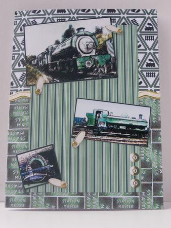 Trains Kit in Green with Step by Step Decoupage by Jane Page