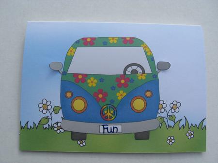 Blue and Green Camper Van by Jane Page