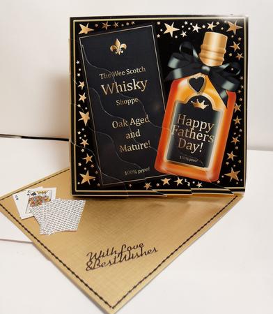 Fathers Day Whisky Wavy Corner Side Stacker Topper by JANE SEDDON