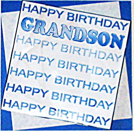Birthday Grandson Twisted Spiral Side Stacker by Jane Steinhagen