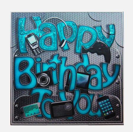 8 x 8 Happy Birthday Scalloped Corner Topper by Jane Steinhagen