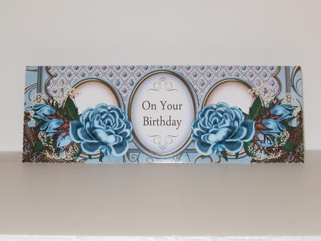 Teal Rose on Your Birthday Large Dl Card Kit by Jane Steinhagen