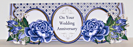 Blue Rose Wedding Anniversary Large Dl Card Kit by Jane Steinhagen