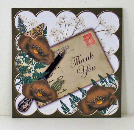 Chocolate Poppy Thank You Ink Saver 8in Scallop Topper by Jane Steinhagen
