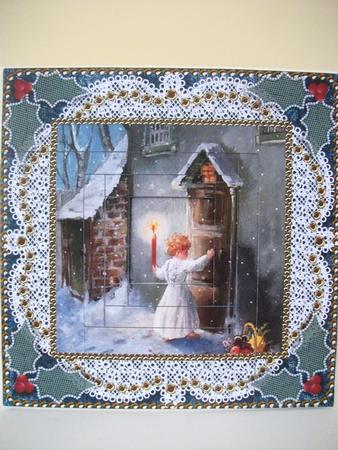 Christmas Choirboy Spiral Edge Stacker Card Front 8x8 Kit by Jane Wallace