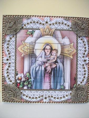 Mary and Baby Jesus Spiral Edge Stacker 8x8 Card Front Kit by Jane Wallace