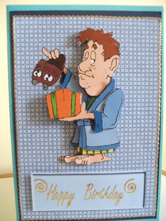 Dad's Slippers - Card Front and 3D by Jane Wallace