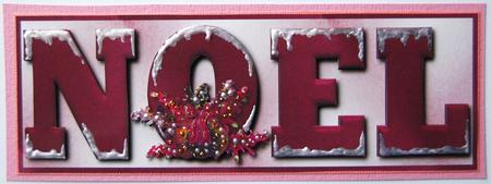 Plum Pudding Noel Large Dl Card Front with Decoupage by Jane Wells