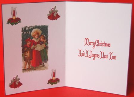 Vintage Christmas Carol Singing Insert by Jane Wells