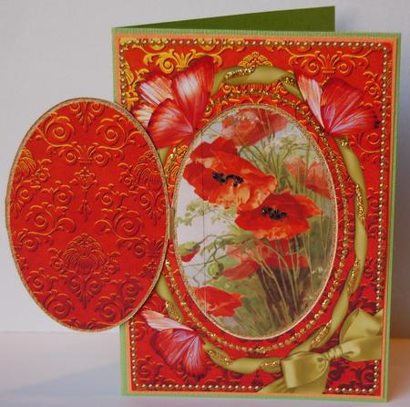 Poppies and Butterfly A5 Locket Card Front by Jane Wells