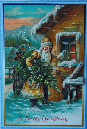 Christmas Vintage Santa Decoupage Topper by Jane Wells