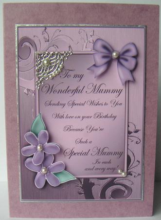Metallic Birthday Mummy with 3D Decoupage by Jane Wells