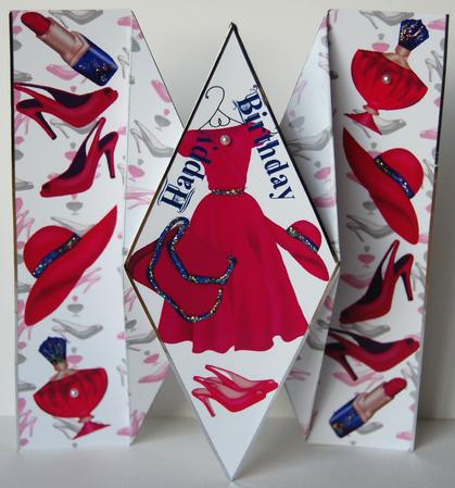 Diamond Fold Girly Birthday by Jane Wells