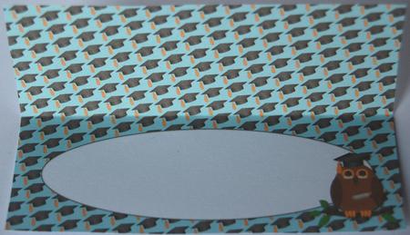 Graduation Owl Insert for Large Dl (blue) by Jane Wells