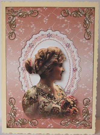 Blossoms Card Front in Peach by Jane Wells