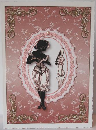 Blossoms Card Front in Rose by Jane Wells