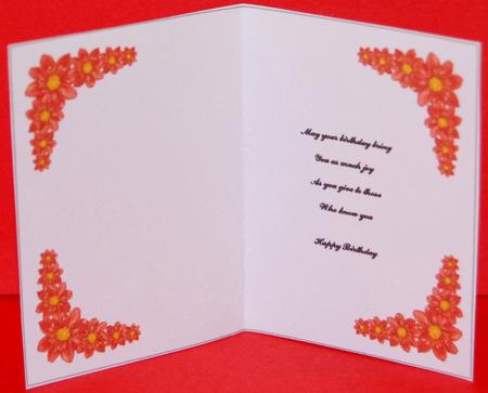 Floral Corner Insert Birthday Verse by Jane Wells