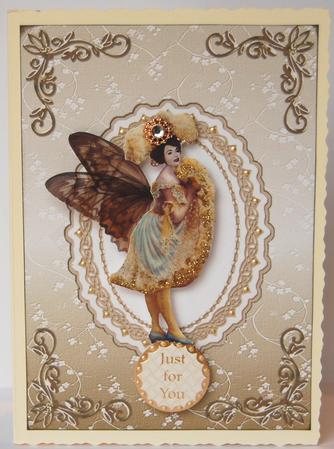 Blossoms Card Front in Beige by Jane Wells