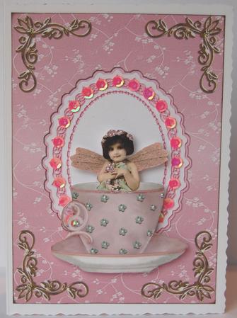 Blossoms Card Front in Pink by Jane Wells