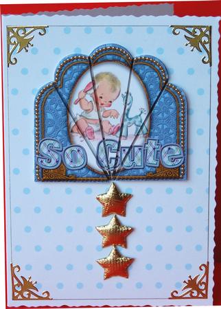 So Cute Baby Boy Ornate Scallop Deco Stacker by Jane Wells