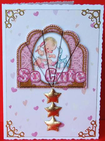 So Cute Baby Girl Ornate Scallop Deco Stacker by Jane Wells