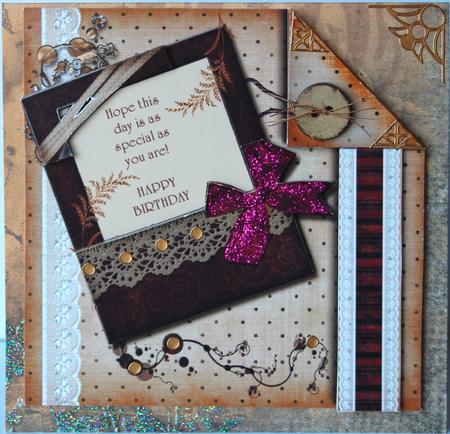 Birthday Scraps Card Front by Jane Wells