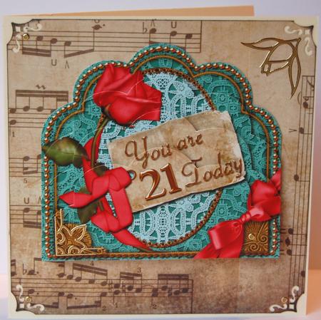 Coral Teal 21 Today Ornate Scalloped Bottom Stacker by Jane Wells