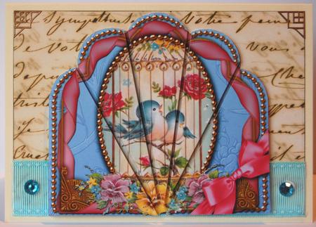 Love Birds Ornate Scallop Deco Stacker by Jane Wells