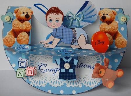 Rocking Card - New Baby Boy Pop-up by Jane Wells