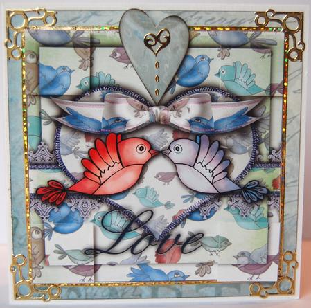 True Lovebirds Blue Love 8in Picture Sheet by Jane Wells