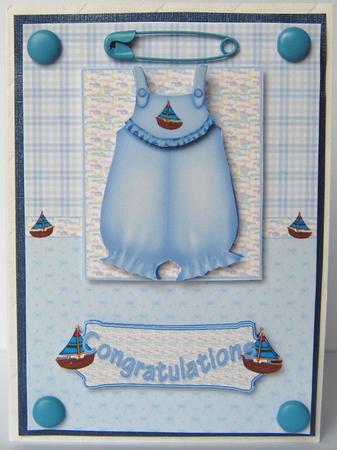 New Baby Boy or First Birthday Card Front by Jane Wells