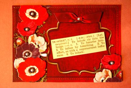 Anemones Black and Red Duo 7x5in Card Front Bases by Jane Wells