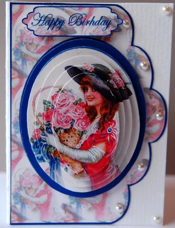 Vintage Cameo 2 Scallop Edge Card by Jane Wells