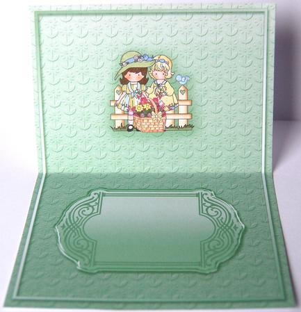 Spring Flowers Cute Girls Lime Matching A5 Insert by Jane Wells