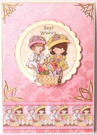Spring Flowers Cute Girls Pink Matching Backing Paper by Jane Wells