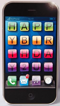 Smart Phone Birthday Shaped Card by Jane Wells