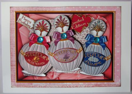 Perfume Trio Gift Box Birthday Decoupage Sheet by Jane Wells