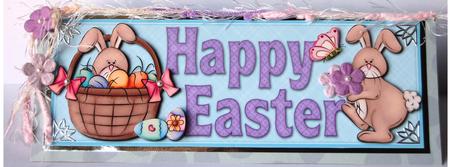 Happy Easter Bunnies - Dl Decoupage Card by Jane Wells