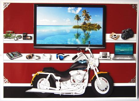 Big Boy's Toys - A5 Quick Cut & Fold Card by Jane Wells