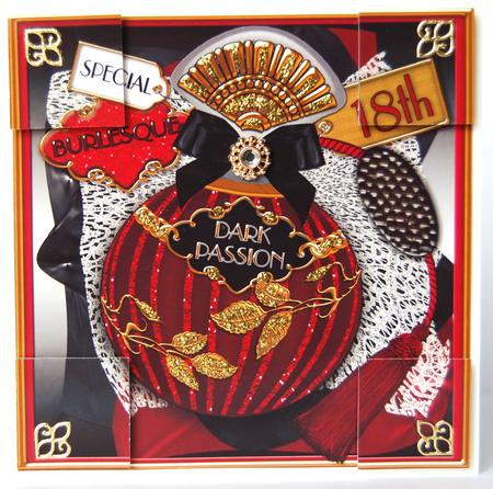 Burlesque Perfume 18th Birthday 8in Picture Topper Sheet by Jane Wells