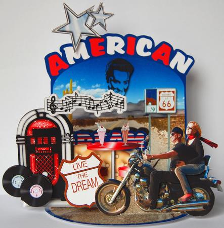 Giant Easel Tableau 3D Card Kit - American Dream by Jane Wells