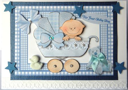 Baby Blue in a Pram by Jane Wells