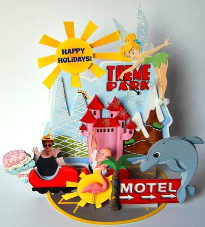 Giant Easel Tableau 3D Card Kit - Theme Park by Jane Wells