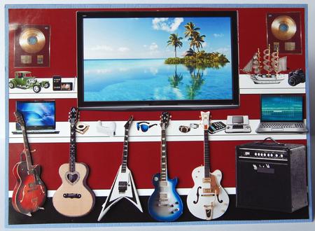 Big Boys Toys & Guitars - Rock & Roll - A4 Card Front by Jane Wells