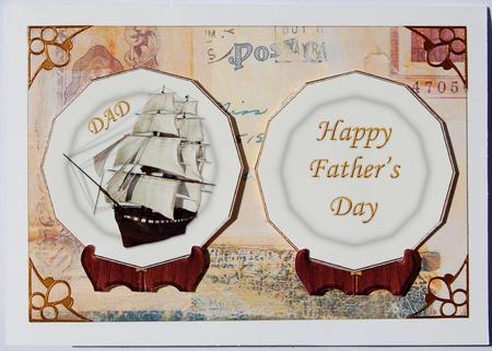 Dad Happy Father's Day Galleon Ship Plate Sheet by Jane Wells