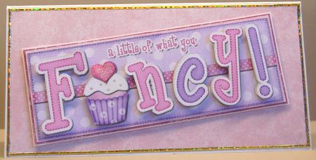 Large Dl Fancy Cupcake Felties Quick Card with 3D Decoupage by Jane Wells